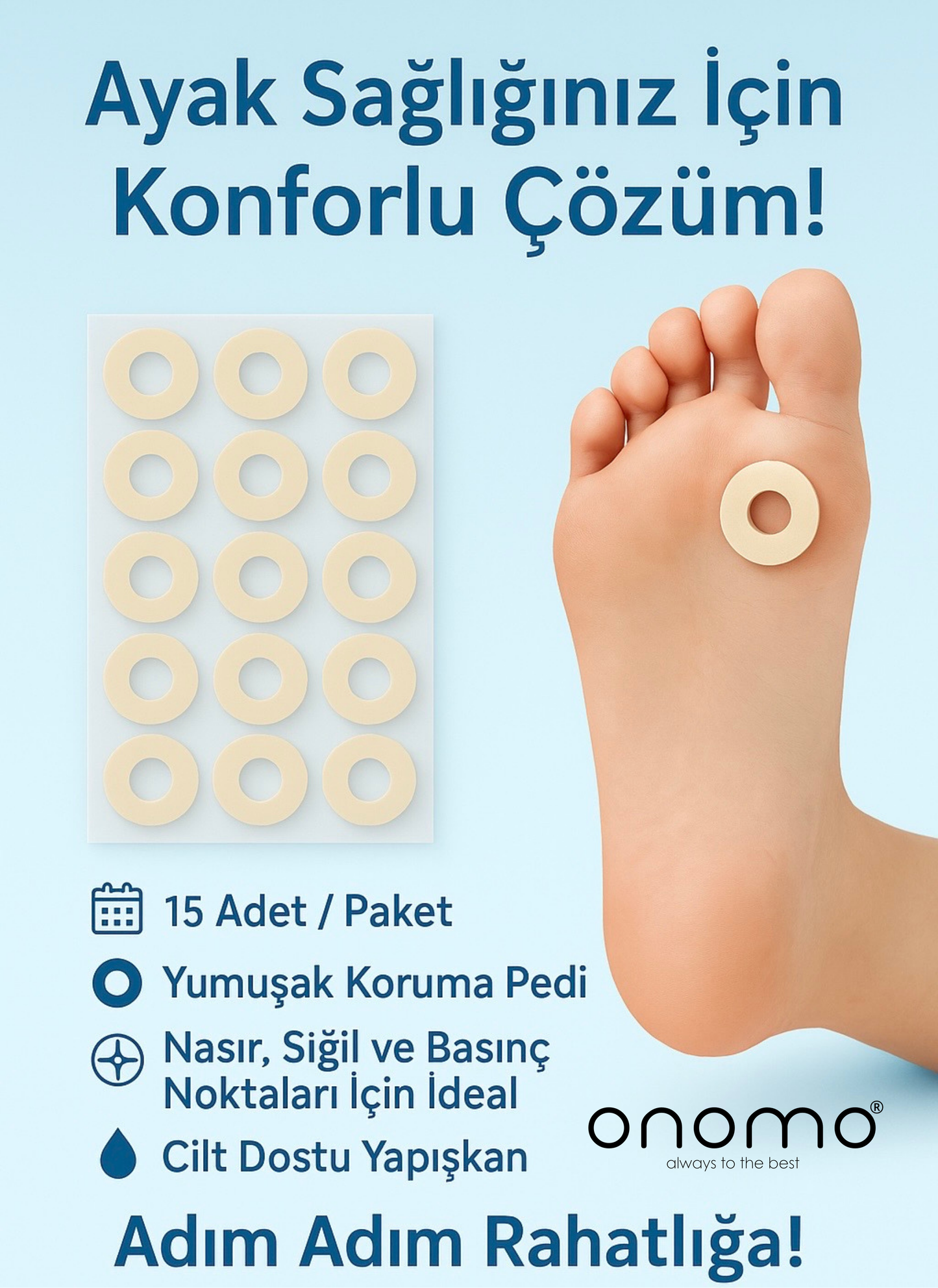 Ayak Nasır Pedi Nasır Yastığı 15 Adet